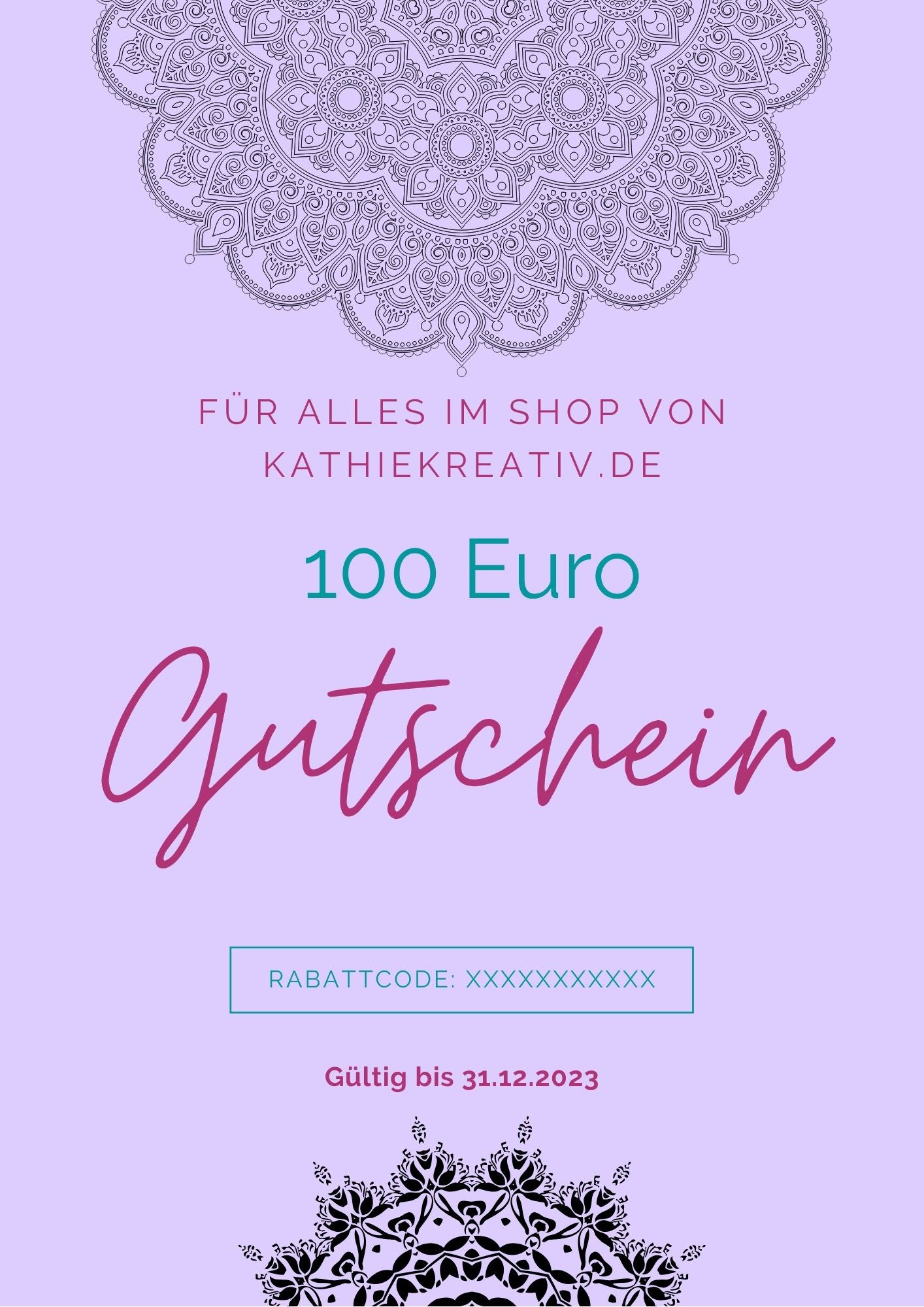 Gutschein für alle Produkte im Shop