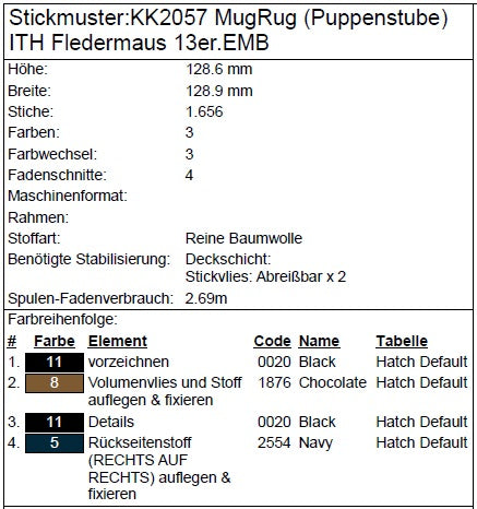 SD: (SET) Fledermaus - Mugrug + Plush ITH  - 13er