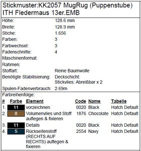 SD: (SET) Fledermaus - Mugrug + Plush ITH  - 13er