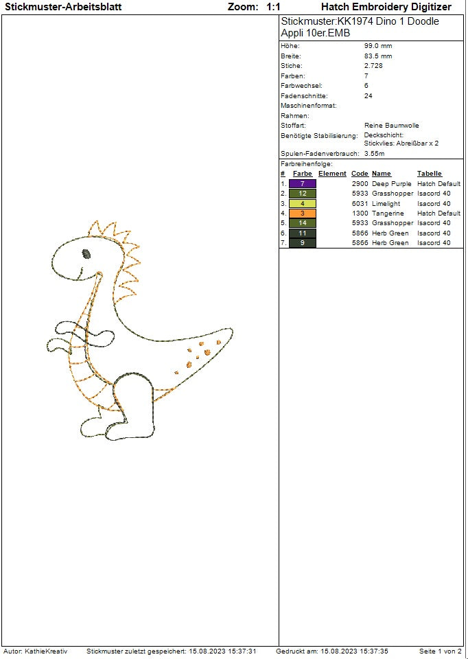 SD: Dino 1 Doodle Appli - 10er