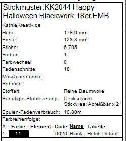 SD: Happy Halloween Blackwork 18er