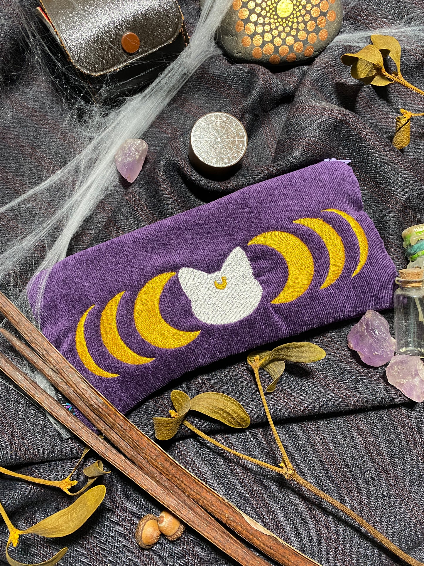 🌙🐱💜 MoonCat Tasche mit Reißverschluss