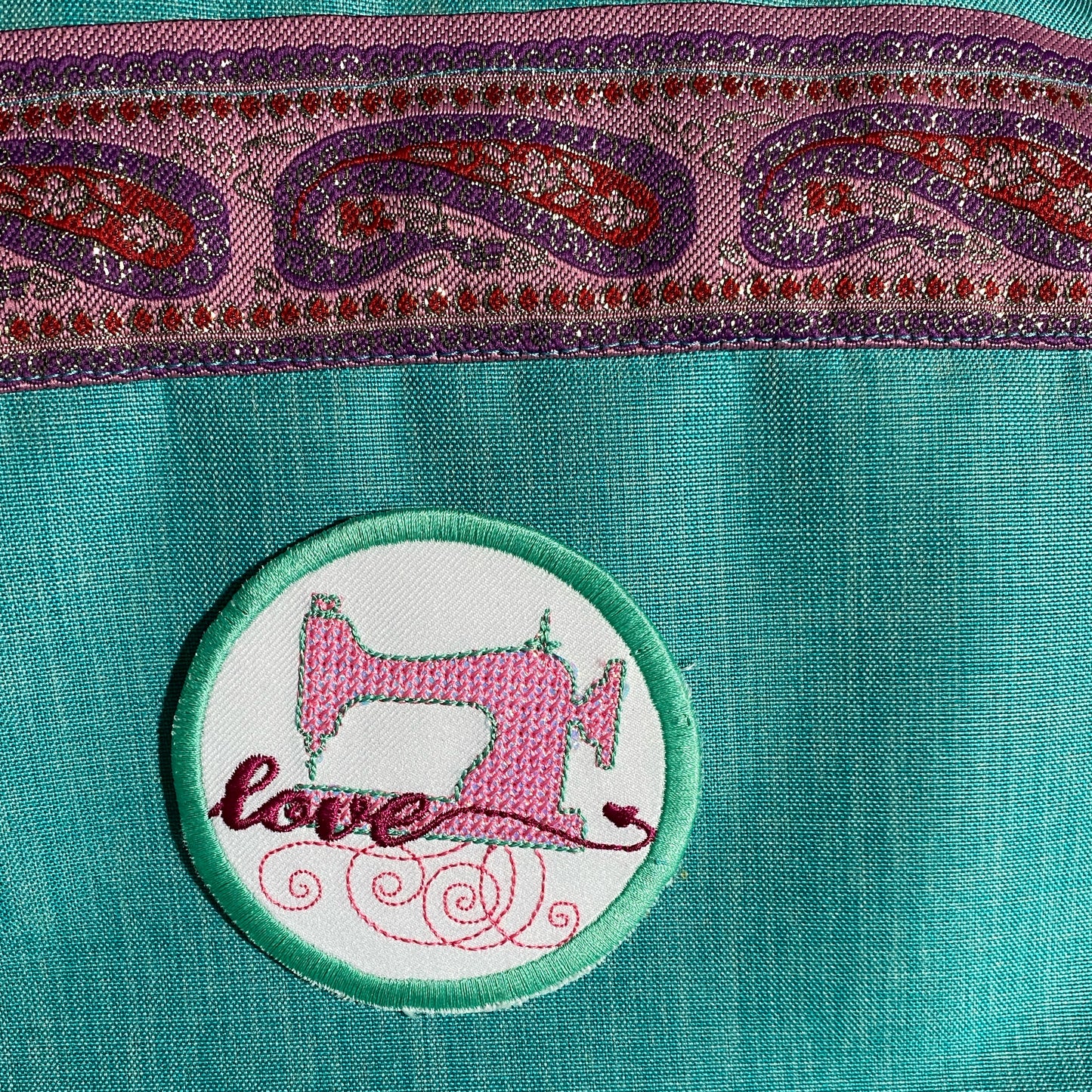 Patch: Love Nähmaschine - Rosa Mint - Größe wählbar (SUMa)