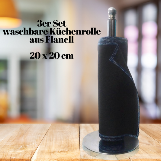 Küchenrolle waschbar 3er-Set FARBE WÄHLBAR (20x20cm) + Spende
