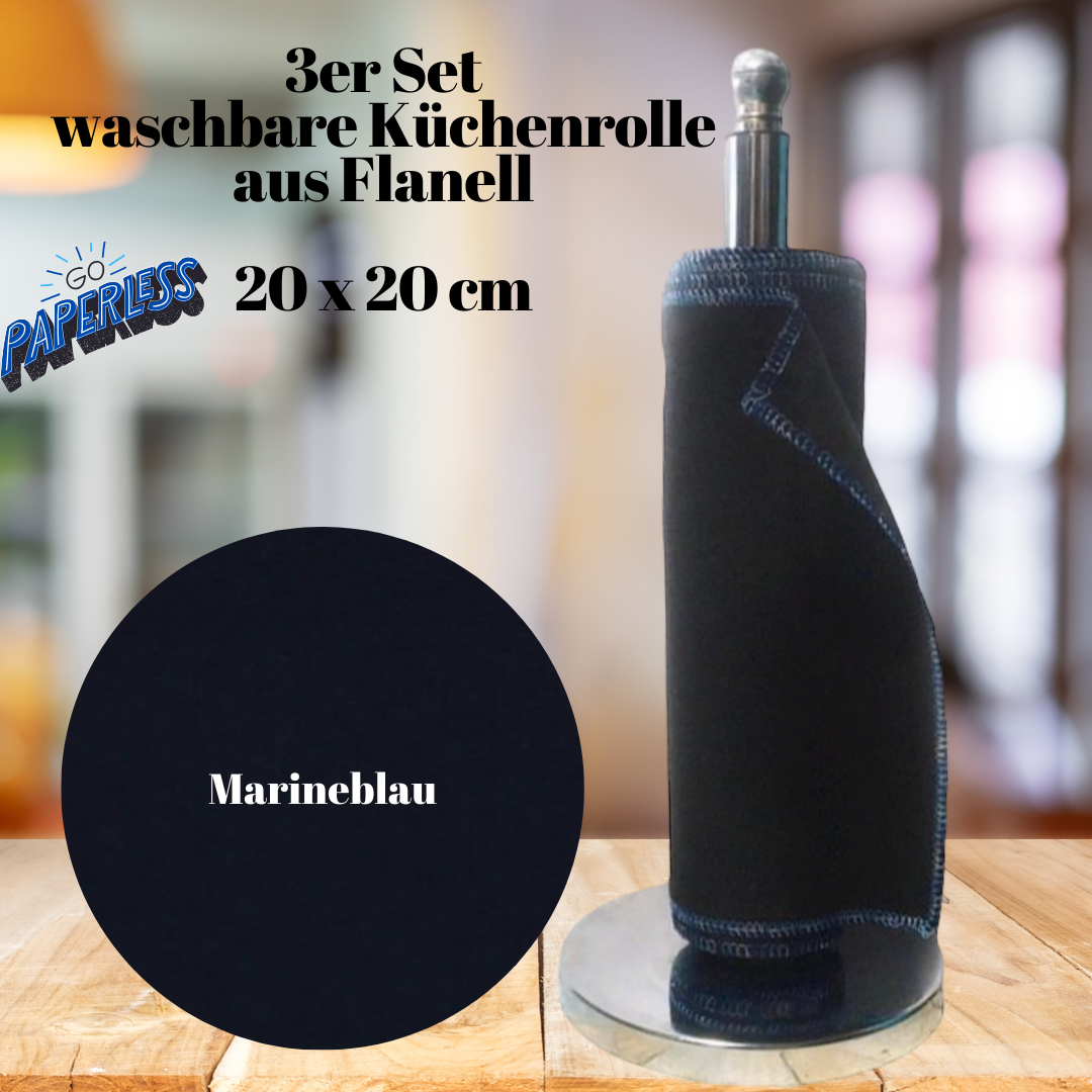 Küchenrolle waschbar 3er-Set FARBE WÄHLBAR (20x20cm) + Spende