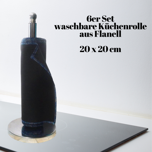 Küchenrolle waschbar 6er-Set FARBE WÄHLBAR (20x20cm) + Spende