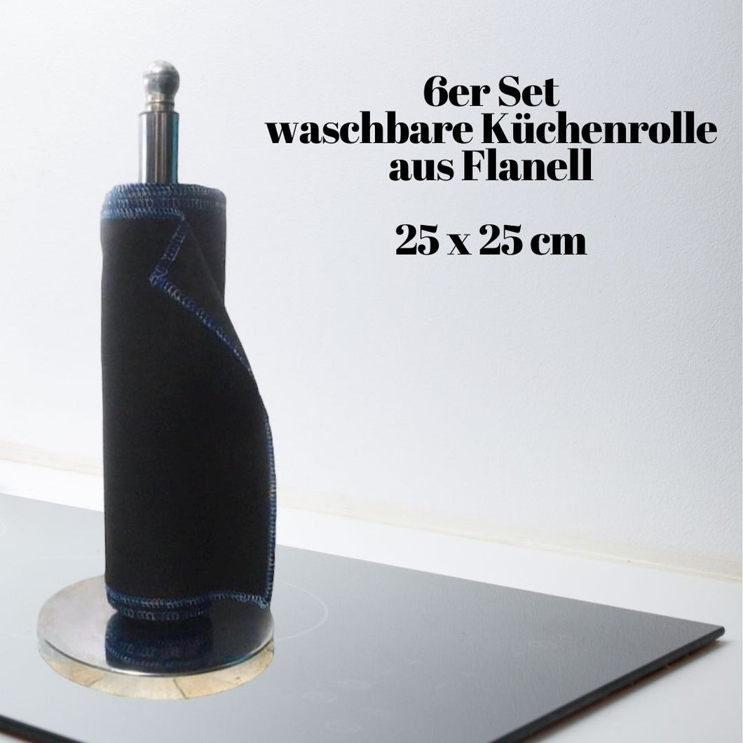 Küchenrolle waschbar 6er-Set FARBE WÄHLBAR (25x25cm) + Spende