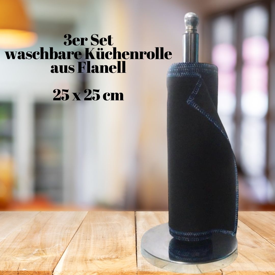 Küchenrolle waschbar 3er-Set FARBE WÄHLBAR (25x25cm) + Spende