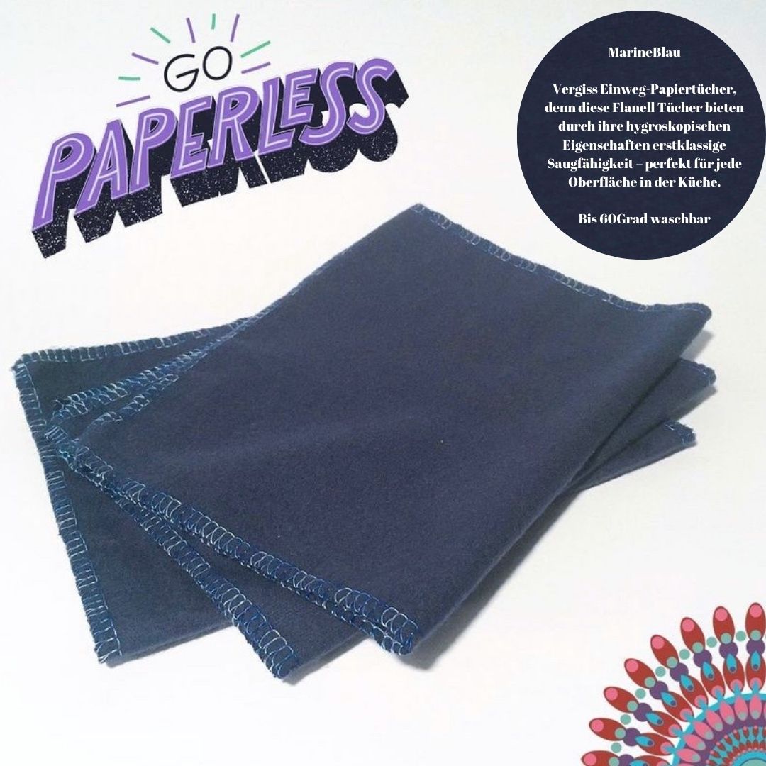 Küchenrolle waschbar 3er-Set FARBE WÄHLBAR (25x25cm) + Spende