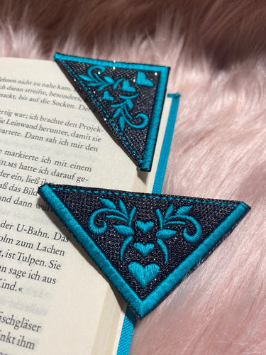 SD: (SET) LeseZeichen / LeseEcken ITH HerzOrnamente