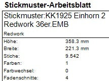 SD: Einhorn Redwork 2 - 36er