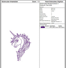 Laden Sie das Bild in den Galerie-Viewer, SD: Einhorn Redwork 1 - 10er