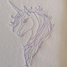 Laden Sie das Bild in den Galerie-Viewer, Einhorn_Redwork_Embroiderydesign_Unicorn_Regenbogen_Wolke_KathieKreativ_Stickdatei__sticken