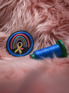 Patch: Endometriose Regenbogen Aufnäher 6cm Hellblau