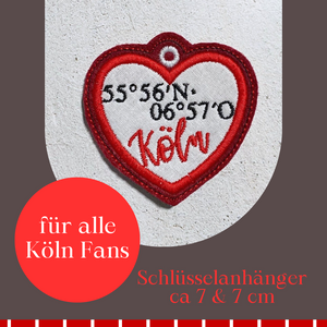 ❤️🤍 Köln Schlüsselanhänger - Koordinaten 7cm