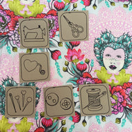 Statement Patches: Symbole Nähen (Set3) Taupe