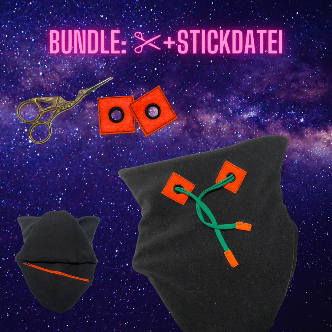 SM: Bundle: HoodieHalswärmer - 5in1 Schnittmuster + Stickdatei + Lizenz