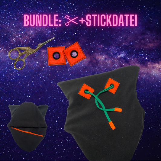 SM: Bundle: HoodieHalswärmer - 5in1 Schnittmuster + Stickdatei + Lizenz