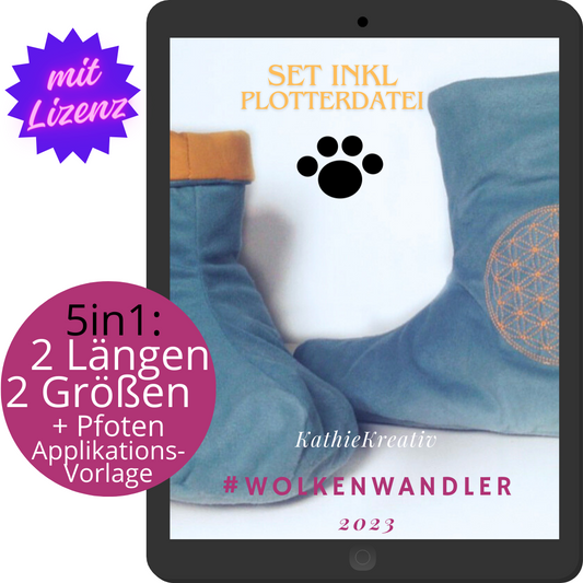 SM-Bundle: WolkenWandler KuschelPuschen - 5in1 Schnittmuster + Plotterdatei + Lizenz