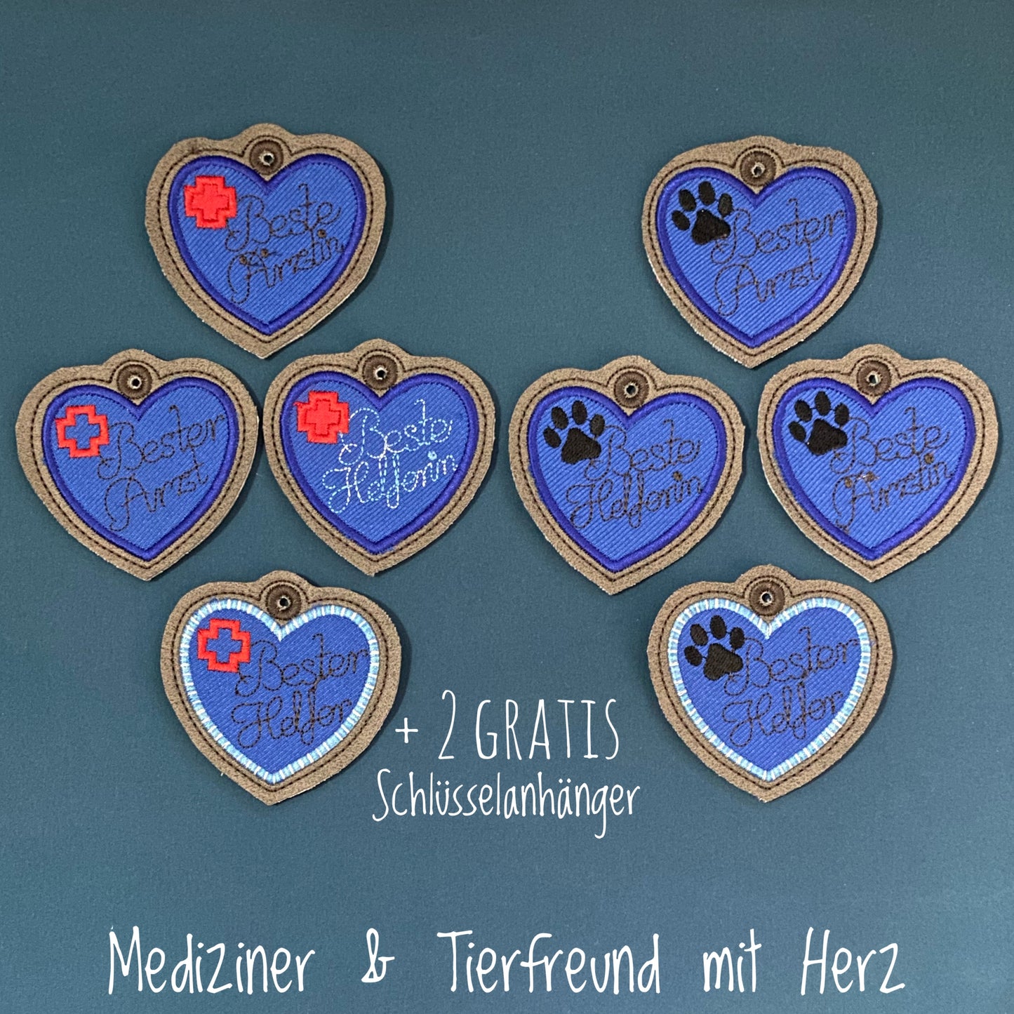SD: (XXL SET) Bester Tierarzt+in/Bester Arzt+in + Helfer Schlüsselanhänger 7er