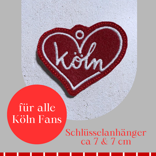 ❤️🤍 Schlüsselanhänger: Köln im Herz 8cm