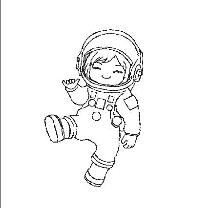 SD: Astronaut 3 Redwork 10er