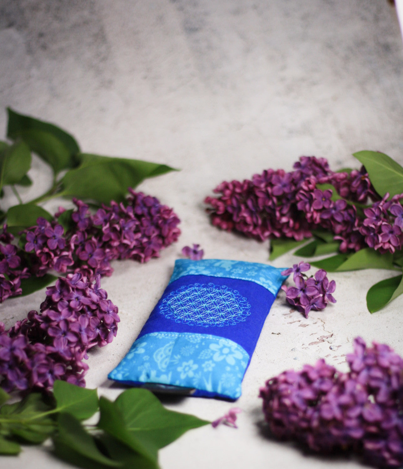 Augenkissen Blau 💙 mit Amethyst & Bergkristall (AK14) Unikat 🕉️