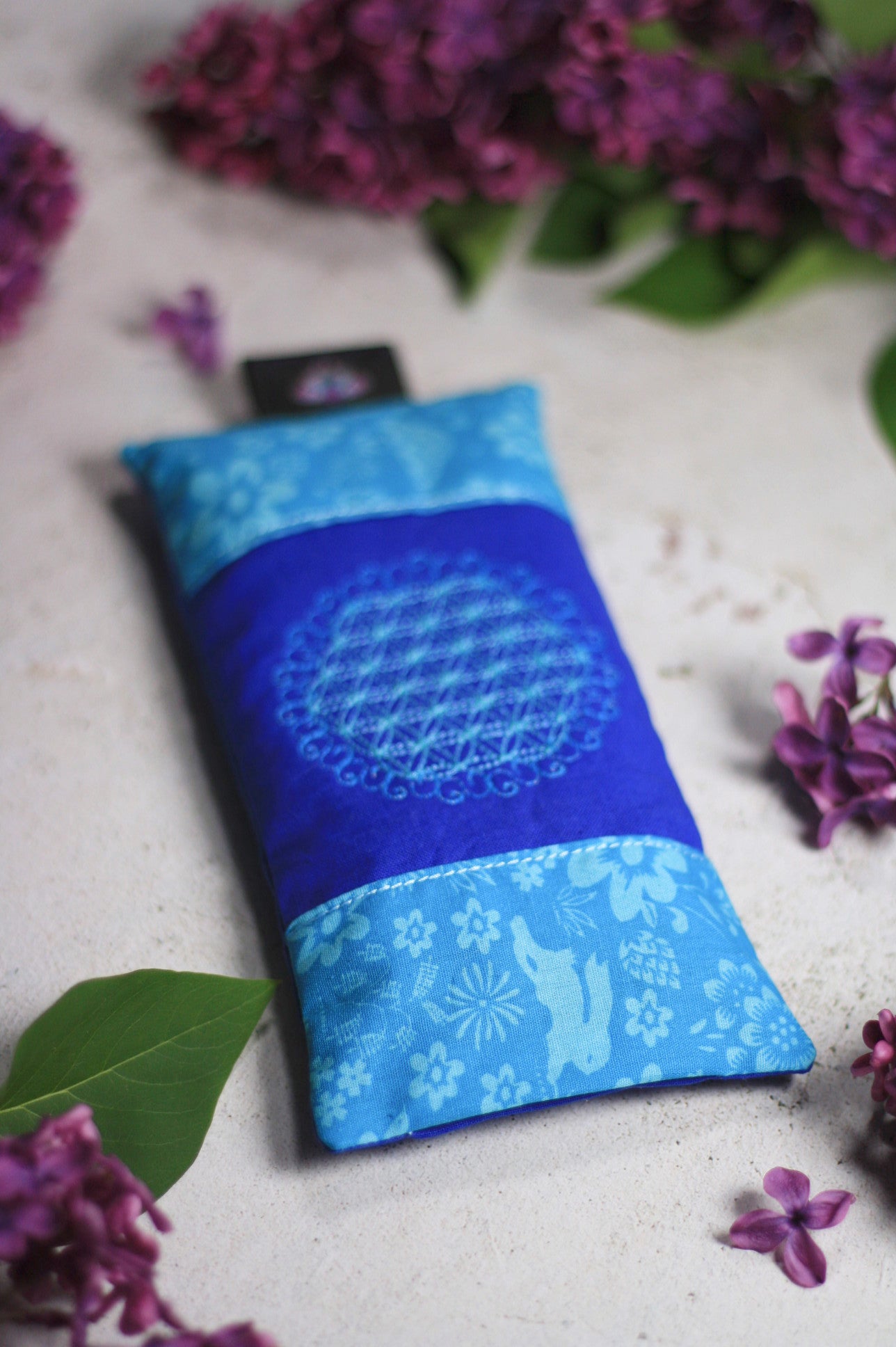 Augenkissen Blau 💙 mit Amethyst & Bergkristall (AK14) Unikat 🕉️