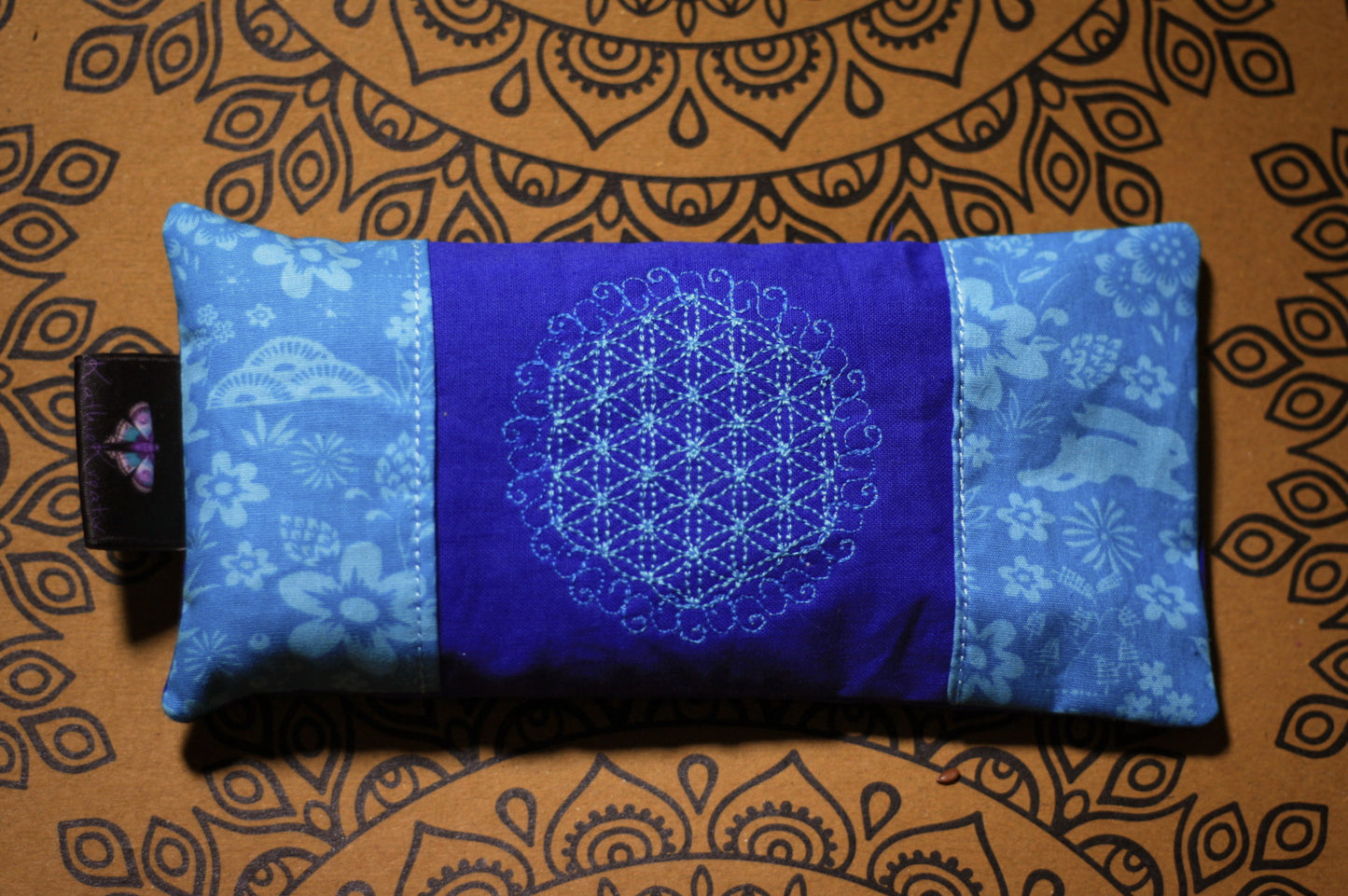 Augenkissen Blau 💙 mit Amethyst & Bergkristall (AK14) Unikat 🕉️