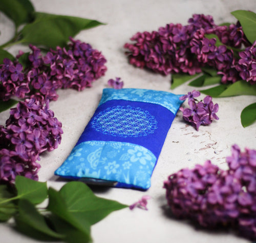 Augenkissen Blau 💙 mit Amethyst & Bergkristall (AK14) Unikat 🕉️