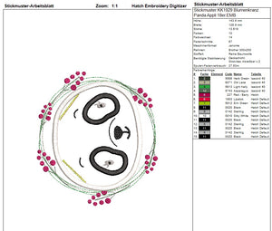 SD: Panda Blumenkranz ITH Appli 18er