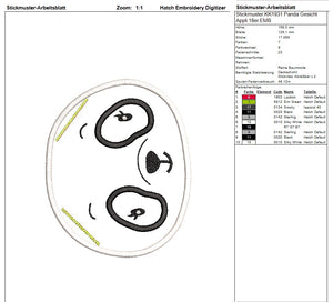 SD: Panda Gesicht ITH Appli 18er