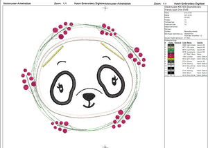 SD: Panda Blumenkranz ITH Appli 24er