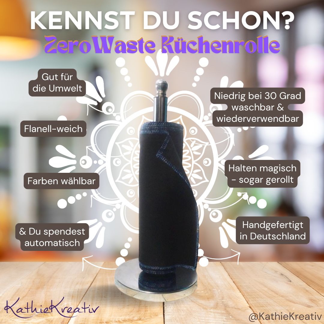 Küchenrolle waschbar 3er-Set FARBE WÄHLBAR (20x20cm) + Spende