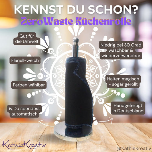 Küchenrolle waschbar 6er-Set FARBE WÄHLBAR (20x20cm) + Spende