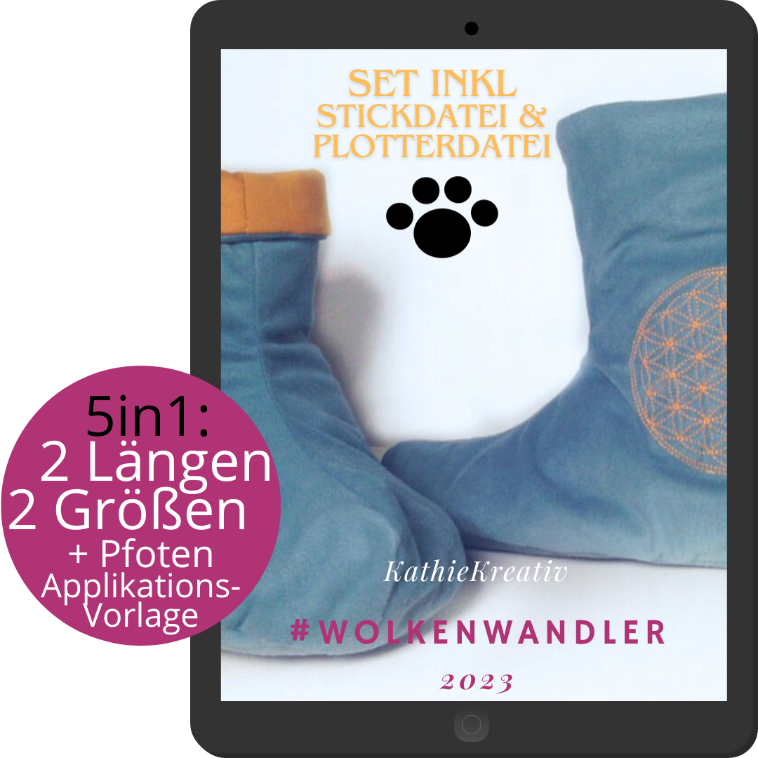 SM XL-Bundle: WolkenWandler KuschelPuschen - 5in1 Schnittmuster + Stick- & Plotterdatei (ohne Lizenz)