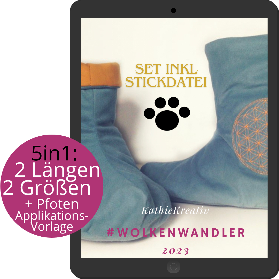 SM: WolkenWandler KuschelPuschen - 5in1 Schnittmuster + Stickdatei (ohne Lizenz)
