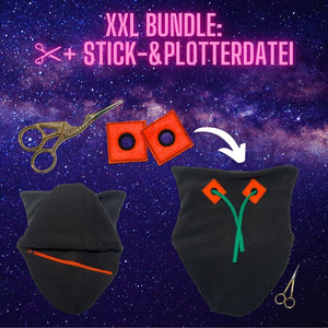 SM XXL Bundle: HoodieHalswärmer - 5in1 Schnittmuster + Stickdatei + Plotterdatei (ohne Lizenz)