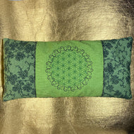 Augenkissenmit Bergkristall Amethyst Füllung Lavendel Yoga_Blume_des_lebens_bestickt_gestickt_unikat