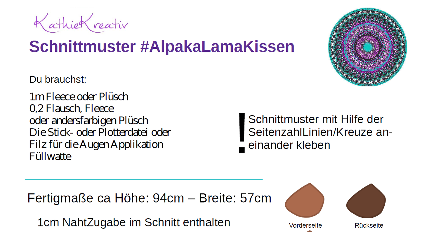 SM: (SET) #AlpakaLama Kissen/Kuschelfreund (+Lizenz) +Stickdateien