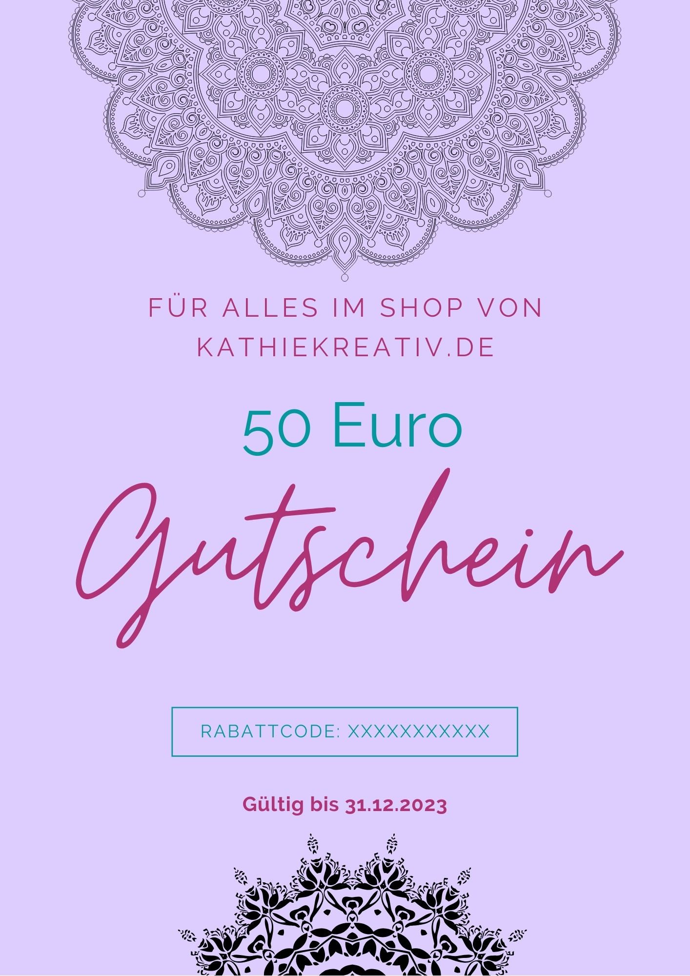 Gutschein für alle Produkte im Shop