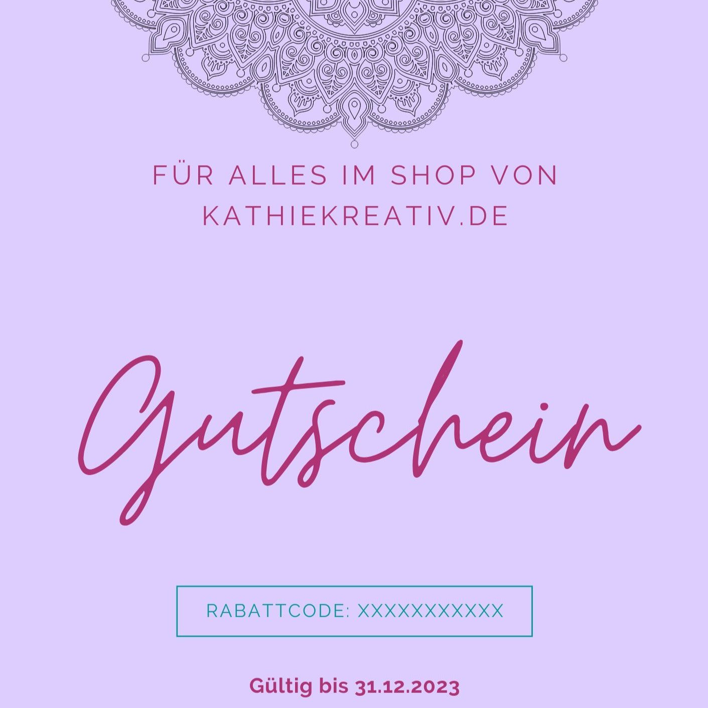 Gutschein für alle Produkte im Shop