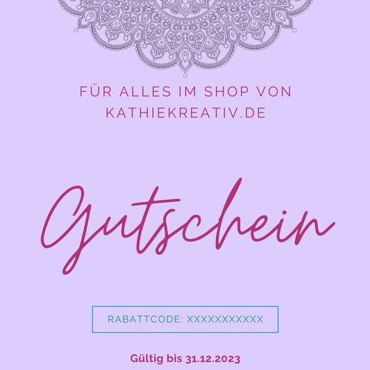 Gutschein für alle Produkte im Shop