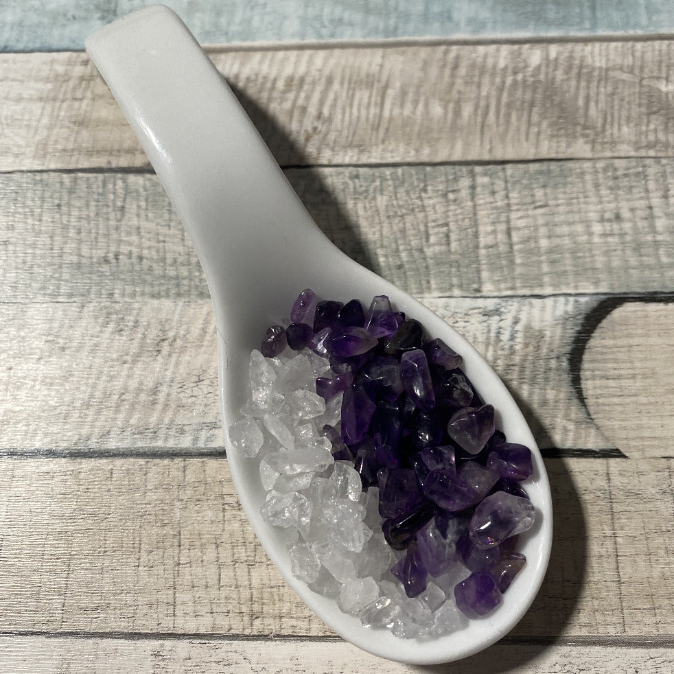 💙 Augenkissen Blau 🕉️ mit Amethyst & Bergkristall (AK15) Unikat
