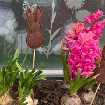 SD: Hase 2021 Blanko Loch2 - Anhänger & Steckis 10er