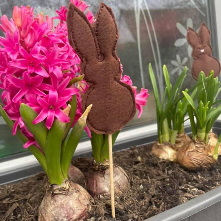 SD: Hase 2021 Blanko Loch1 - Anhänger & Steckis 10er