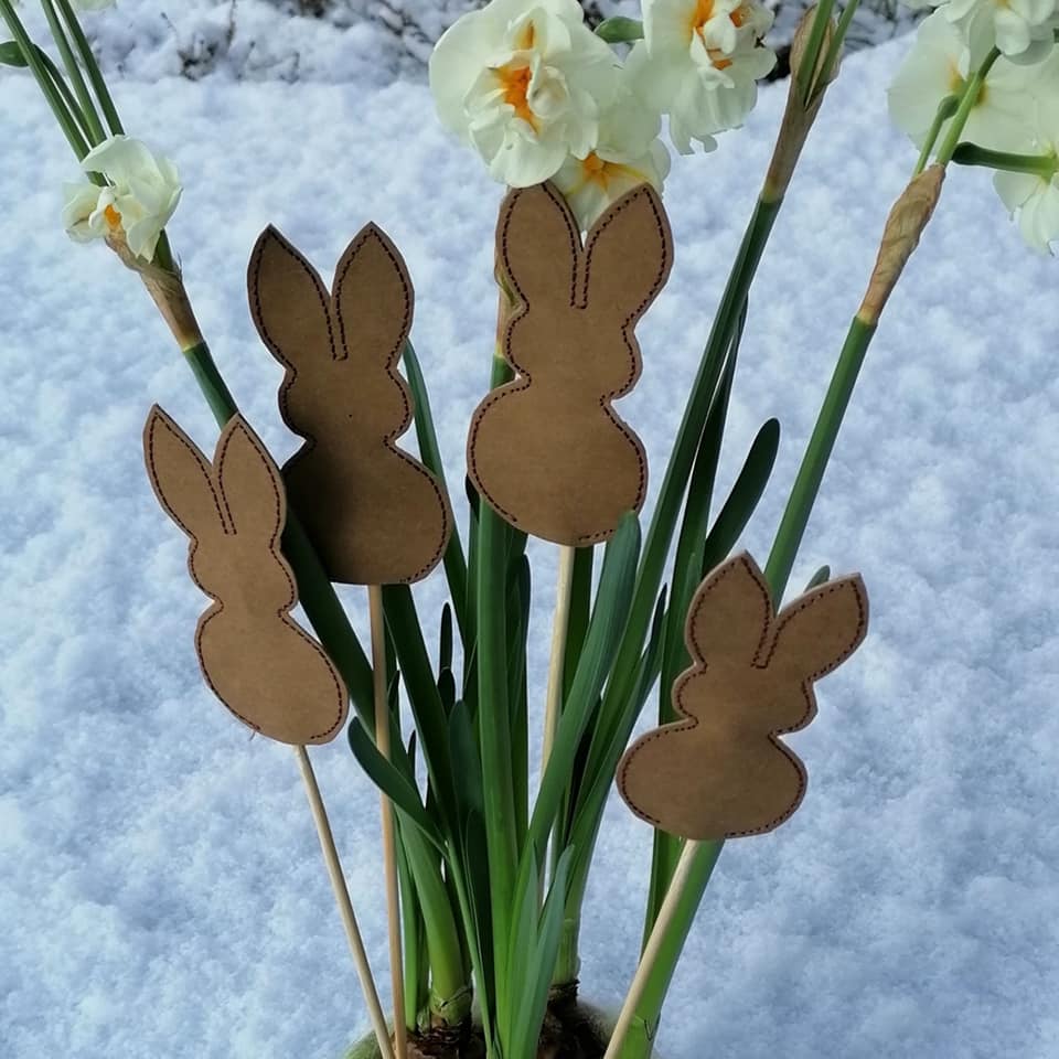 SD: (SET) 3x Hase 2021 Blanko - Anhänger & Steckis 10er