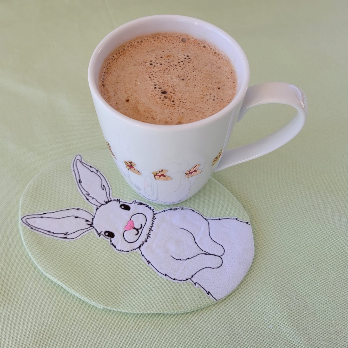 SD: ITH MugRug Hase Doodle Appli 18er mit WÖ