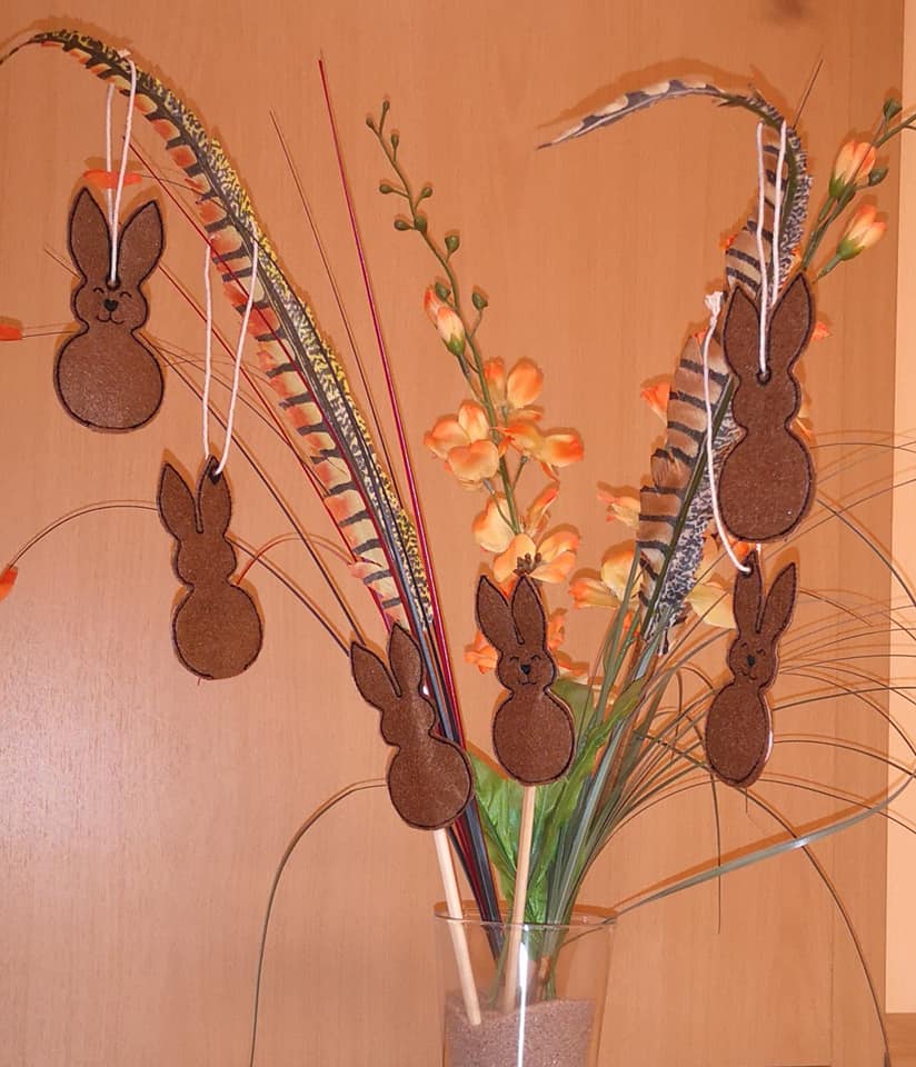 SD: (SET) 3x Hase 2021 - Anhänger & Steckis 10er