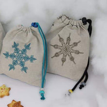 Laden Sie das Bild in den Galerie-Viewer, SD: (SET) 3 Schneeflocken (Redwork) 10er